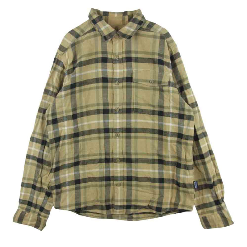 patagonia パタゴニア 18AW 54020 LW Fjord Flannel Shirt フランネル チェック 長袖 シャツ ライトブラウン系 S【中古】