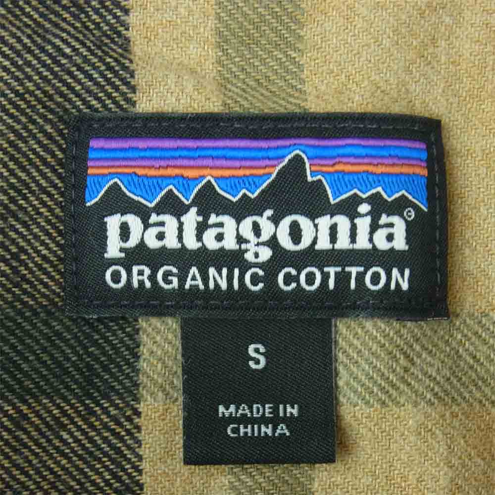 patagonia パタゴニア 18AW 54020 LW Fjord Flannel Shirt フランネル チェック 長袖 シャツ ライトブラウン系 S【中古】