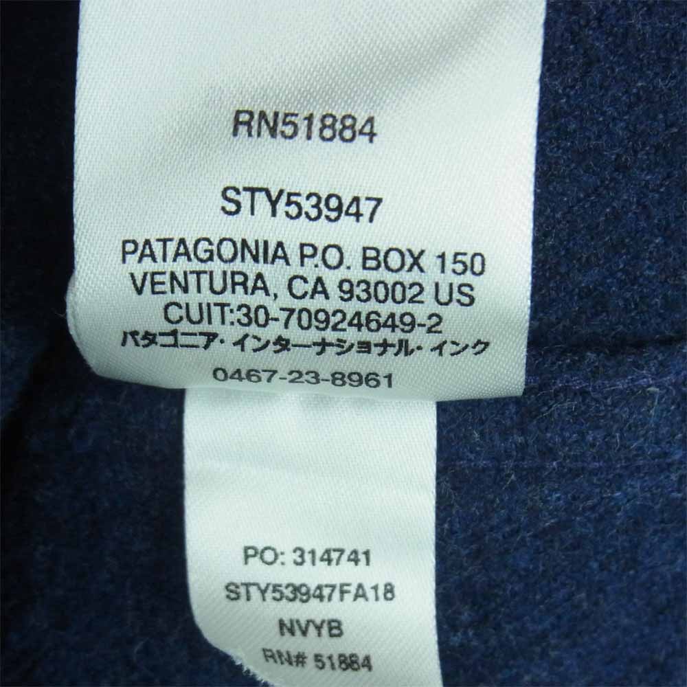 patagonia パタゴニア 18AW 53947 L/S Insulated Fjord Flannel Shirt フィヨルド フランネル 長袖 シャツ ネイビー系 S【中古】