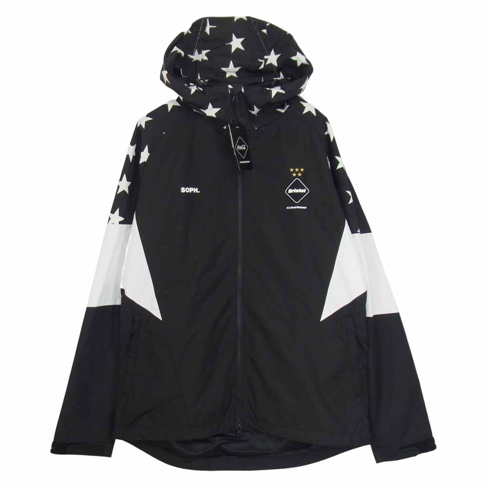 F.C.R.B. エフシーアールビー 20SS FCRB-200009 COCA-COLA MULTI PATTERN JACKET コカ・コーラ マルチ パターン ジャケット 背中ロゴ スター柄 切替 ナイロン ジャケット ブラック系 L【美品】【中古】