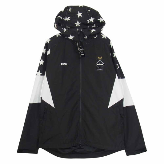 F.C.R.B. エフシーアールビー 20SS FCRB-200009 COCA-COLA MULTI PATTERN JACKET コカ・コーラ マルチ パターン ジャケット 背中ロゴ スター柄 切替 ナイロン ジャケット ブラック系 L【美品】【中古】