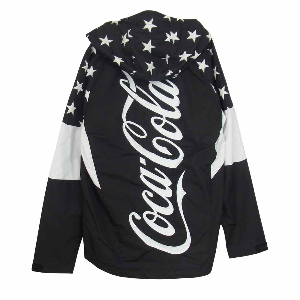 F.C.R.B. エフシーアールビー 20SS FCRB-200009 COCA-COLA MULTI PATTERN JACKET コカ・コーラ マルチ パターン ジャケット 背中ロゴ スター柄 切替 ナイロン ジャケット ブラック系 L【美品】【中古】