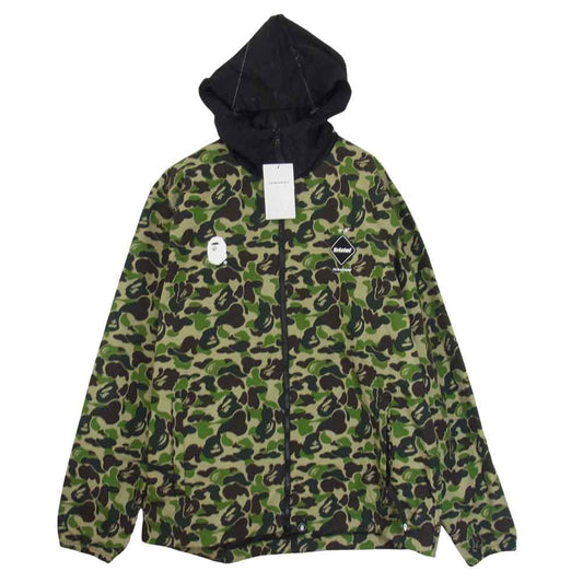 F.C.R.B. エフシーアールビー 19SS FCRB-190104 × A BATHING APE BAPE アベイシングエイプ ベイプ SEPARATE PRACTICE JACKET エイプカモ 総柄 セパレート ナイロン ジャケット カモ柄 カーキ系 XL【新古品】【未使用】【中古】