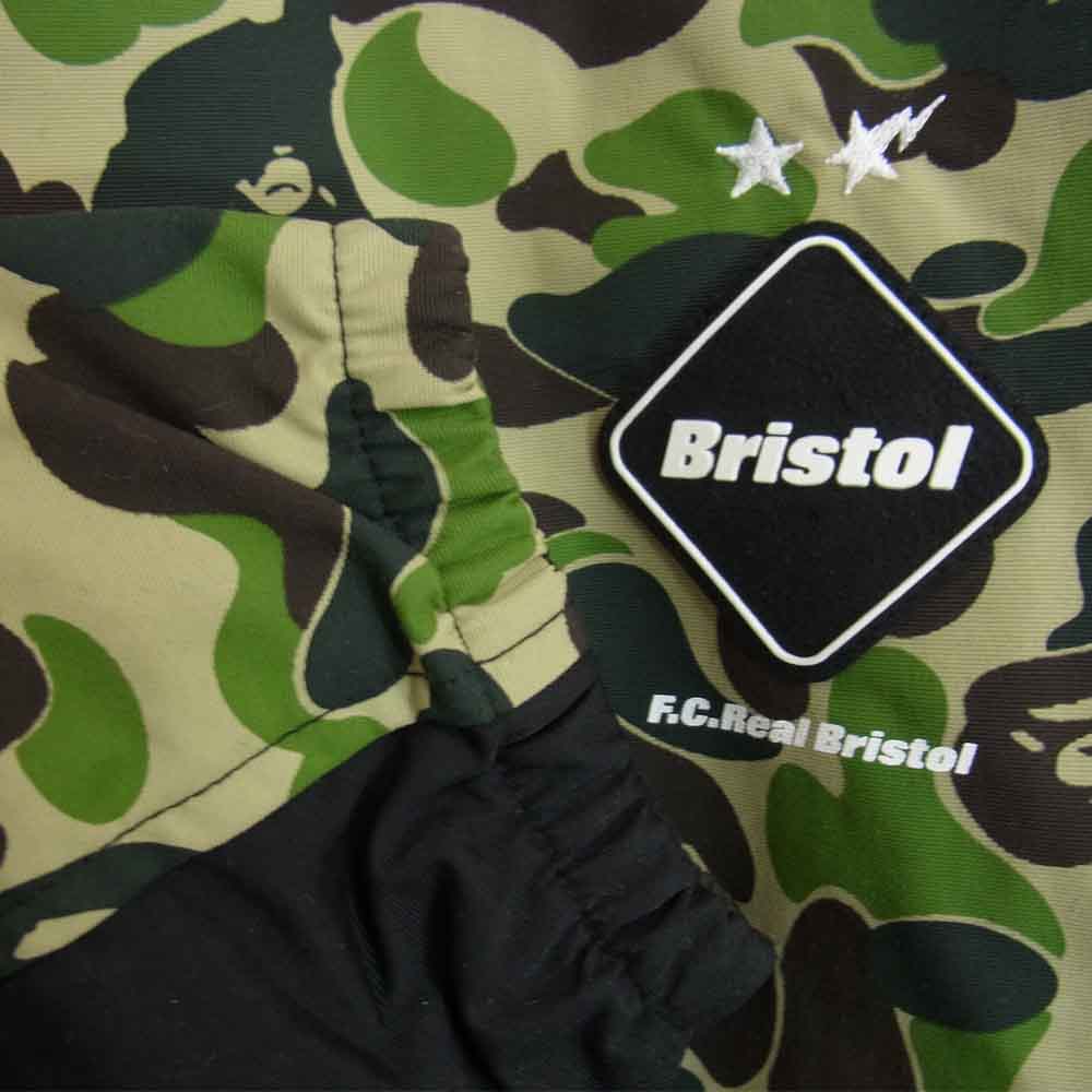 F.C.R.B. エフシーアールビー 19SS FCRB-190104 × A BATHING APE BAPE アベイシングエイプ ベイプ SEPARATE PRACTICE JACKET エイプカモ 総柄 セパレート ナイロン ジャケット カモ柄 カーキ系 XL【新古品】【未使用】【中古】
