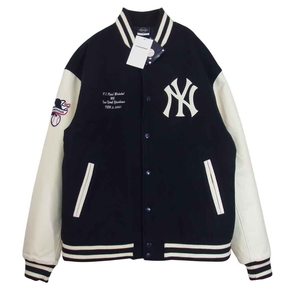 F.C.R.B. エフシーアールビー 21AW FCRB-212120 MLB STADIUM JACKET ニューヨークヤンキース ウール スタジャン ブルゾン ジャケット ネイビー系 XL【新古品】【未使用】【中古】