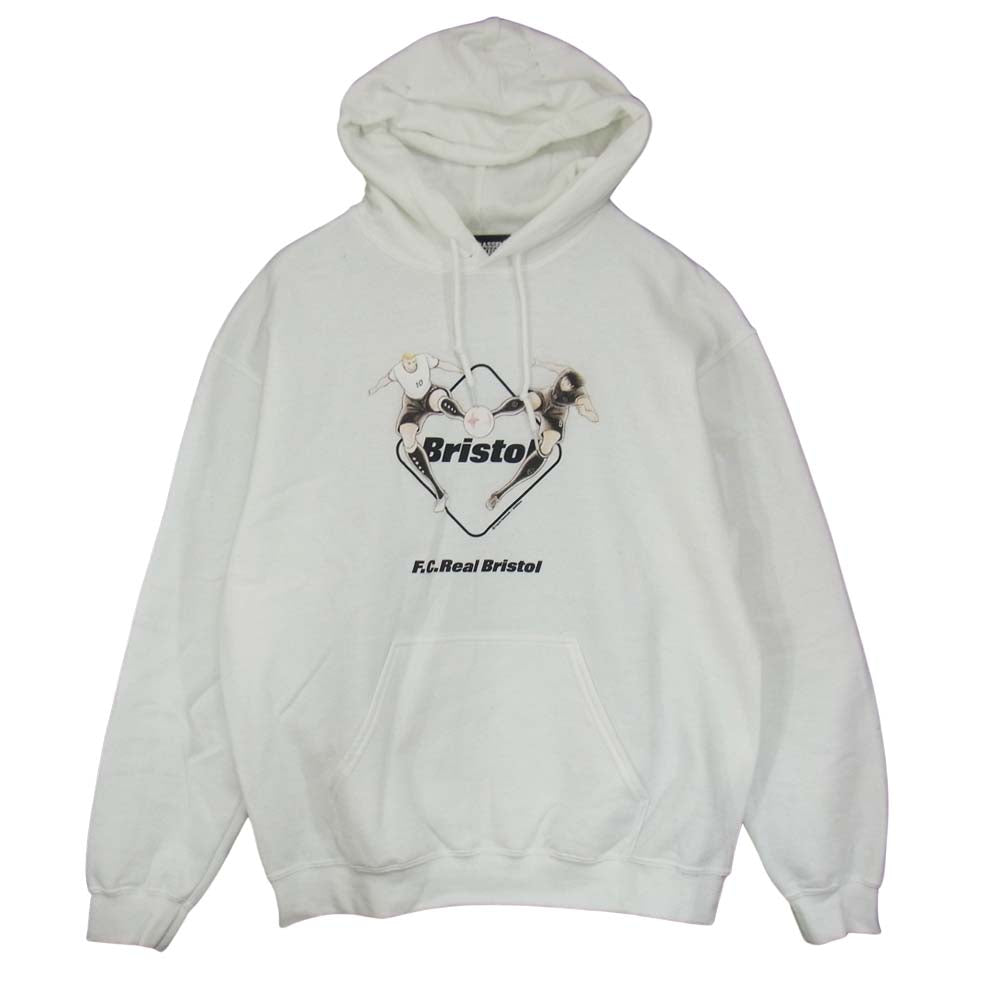 F.C.R.B. エフシーアールビー キャプテン翼 19AW FCRB-192133 STRASSENKICKER LUKAS HYUGA TWIN SHOOT HOODIE シュトラーセンキッカー ルーカス 日向 ツインシュート フーディー ホワイト系 M【中古】