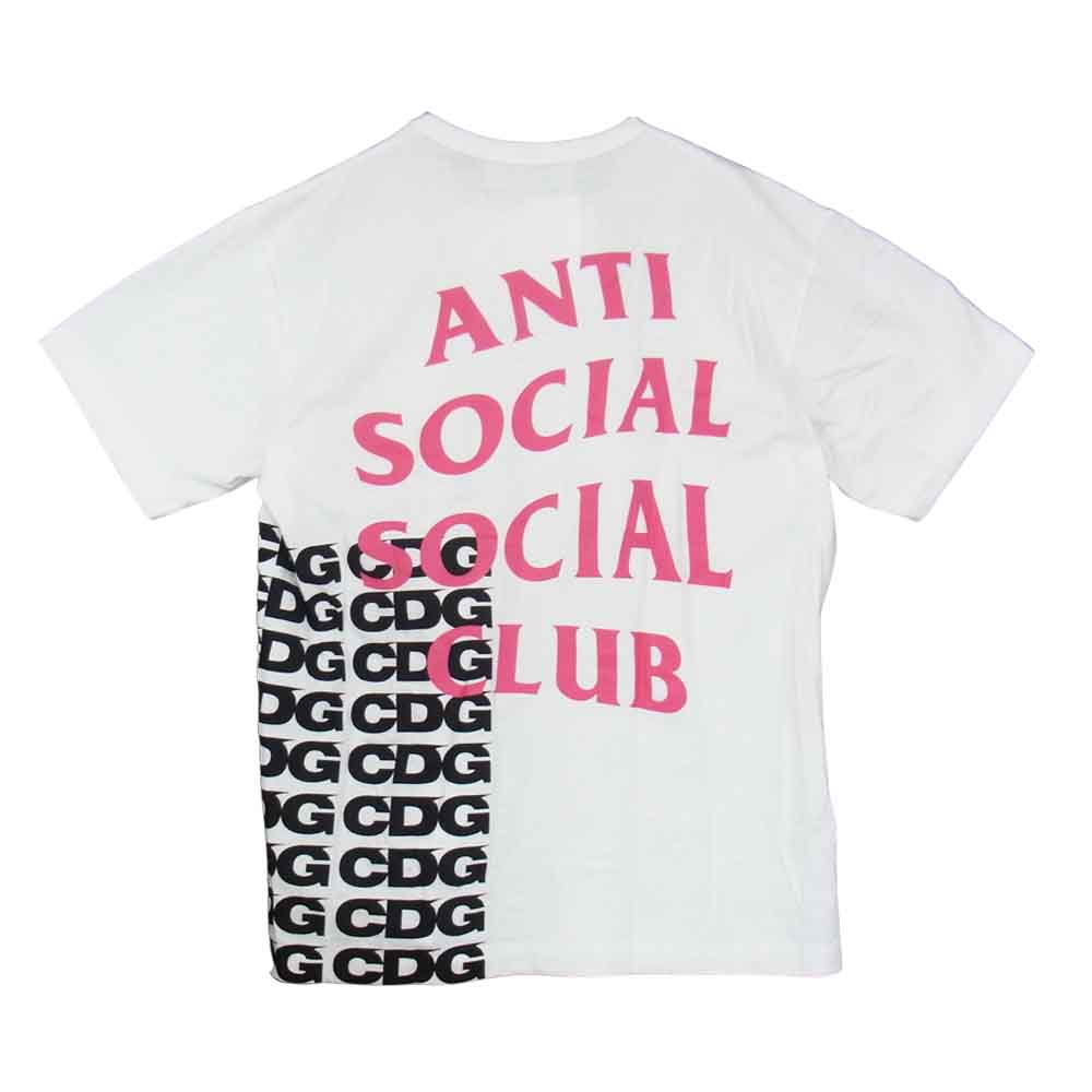 COMME des GARCONS コムデギャルソン GOOD DESIGN SHOP 18SS CDG OA-T008 ANTI SOCIAL SOCIAL CLUB アンチソーシャルソーシャルクラブ 半袖 プリント Tシャツ ホワイト系 L【新古品】【未使用】【中古】