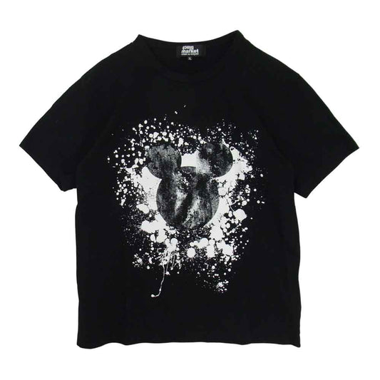COMME des GARCONS コムデギャルソン Disney 19AW OD-T010 BLACK MARKET ブラックマーケット ディズニー ミッキーマウス グラフィック Tシャツ  ブラック系 XL【美品】【中古】