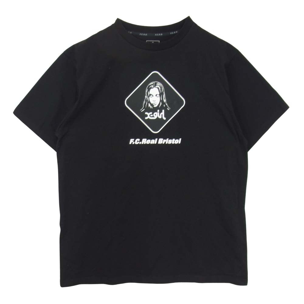 F.C.R.B. エフシーアールビー 21AW FCRB-212119 X-girl SUPPORTER TEE コラボ ガール プリント Tシャツ ブラック系 XL【美品】【中古】