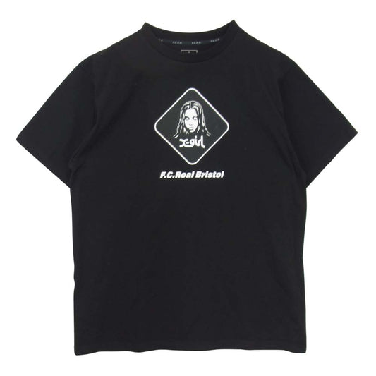 F.C.R.B. エフシーアールビー 21AW FCRB-212119 X-girl SUPPORTER TEE コラボ ガール プリント Tシャツ ブラック系 XL【美品】【中古】