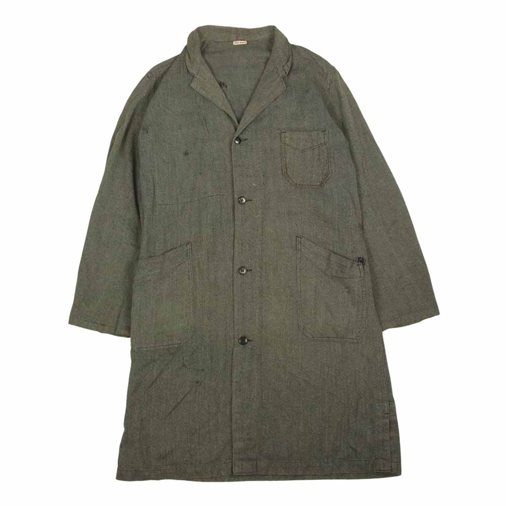 ヴィンテージ ビンテージ ブラックシャンブレー 　アトリエコート グレー系【中古】