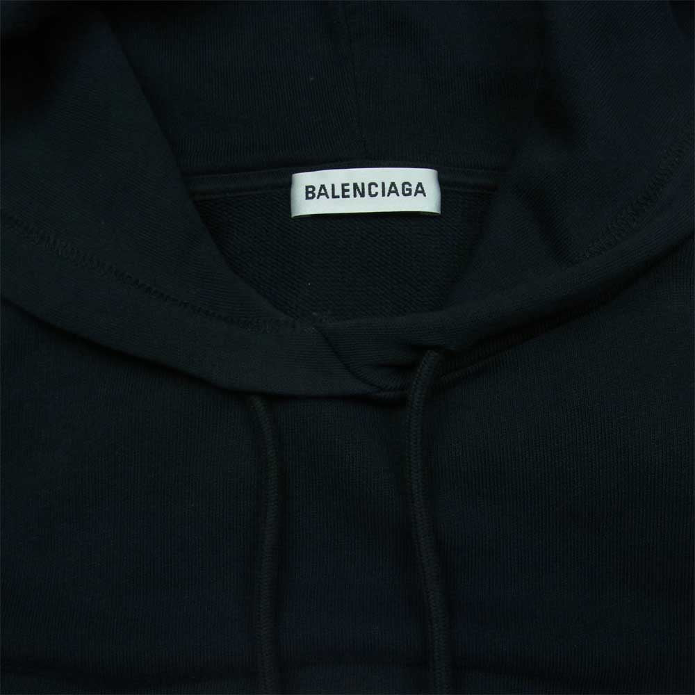 BALENCIAGA バレンシアガ 570792 TEV19 BB Logo printed Hoodie BBロゴ プルオーバー パーカー ブラック系 XS【中古】