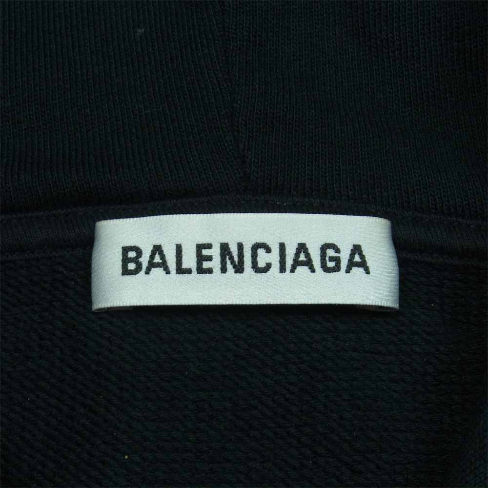 BALENCIAGA バレンシアガ 570792 TEV19 BB Logo printed Hoodie BBロゴ プルオーバー パーカー ブラック系 XS【中古】