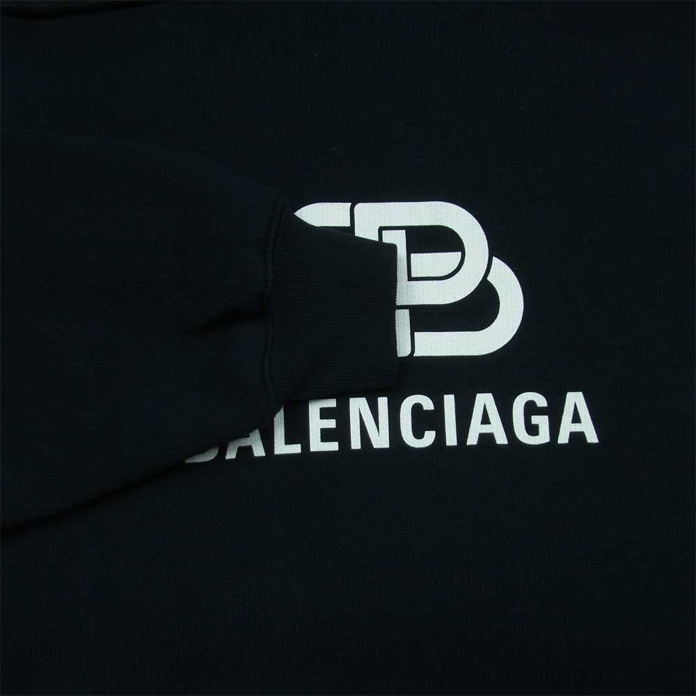BALENCIAGA バレンシアガ 570792 TEV19 BB Logo printed Hoodie BBロゴ プルオーバー パーカー ブラック系 XS【中古】