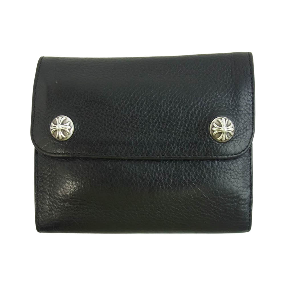 CHROME HEARTS クロムハーツ（原本無） WALLET WAVE MINI ウェーブウォレット ミニ  ブラック系【中古】