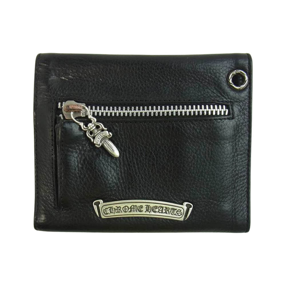 CHROME HEARTS クロムハーツ（原本無） WALLET WAVE MINI ウェーブウォレット ミニ  ブラック系【中古】