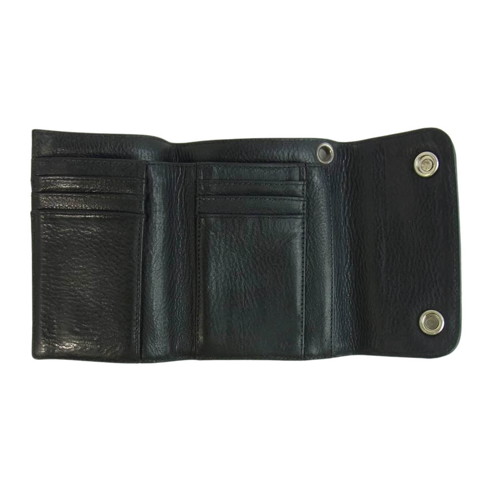 CHROME HEARTS クロムハーツ（原本無） WALLET WAVE MINI ウェーブウォレット ミニ  ブラック系【中古】