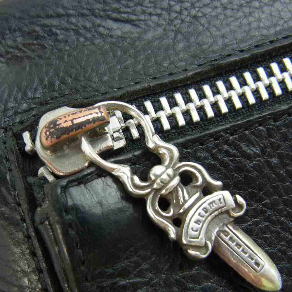 CHROME HEARTS クロムハーツ（原本無） WALLET WAVE MINI ウェーブウォレット ミニ  ブラック系【中古】