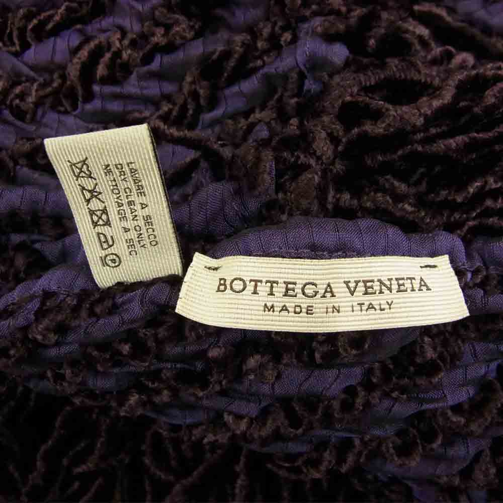 BOTTEGAVENETA ボッテガヴェネタ イタリア製 大判 シルク混 フリンジ スカーフ マフラー パープル系【中古】