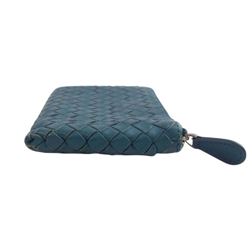 BOTTEGAVENETA ボッテガヴェネタ イントレチャート ジップ コインケース ブルー系【中古】