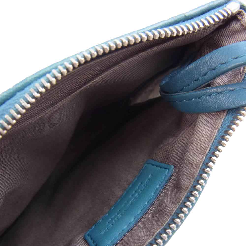 BOTTEGAVENETA ボッテガヴェネタ イントレチャート ジップ コインケース ブルー系【中古】
