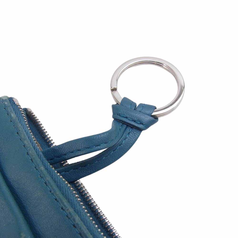 BOTTEGAVENETA ボッテガヴェネタ イントレチャート ジップ コインケース ブルー系【中古】