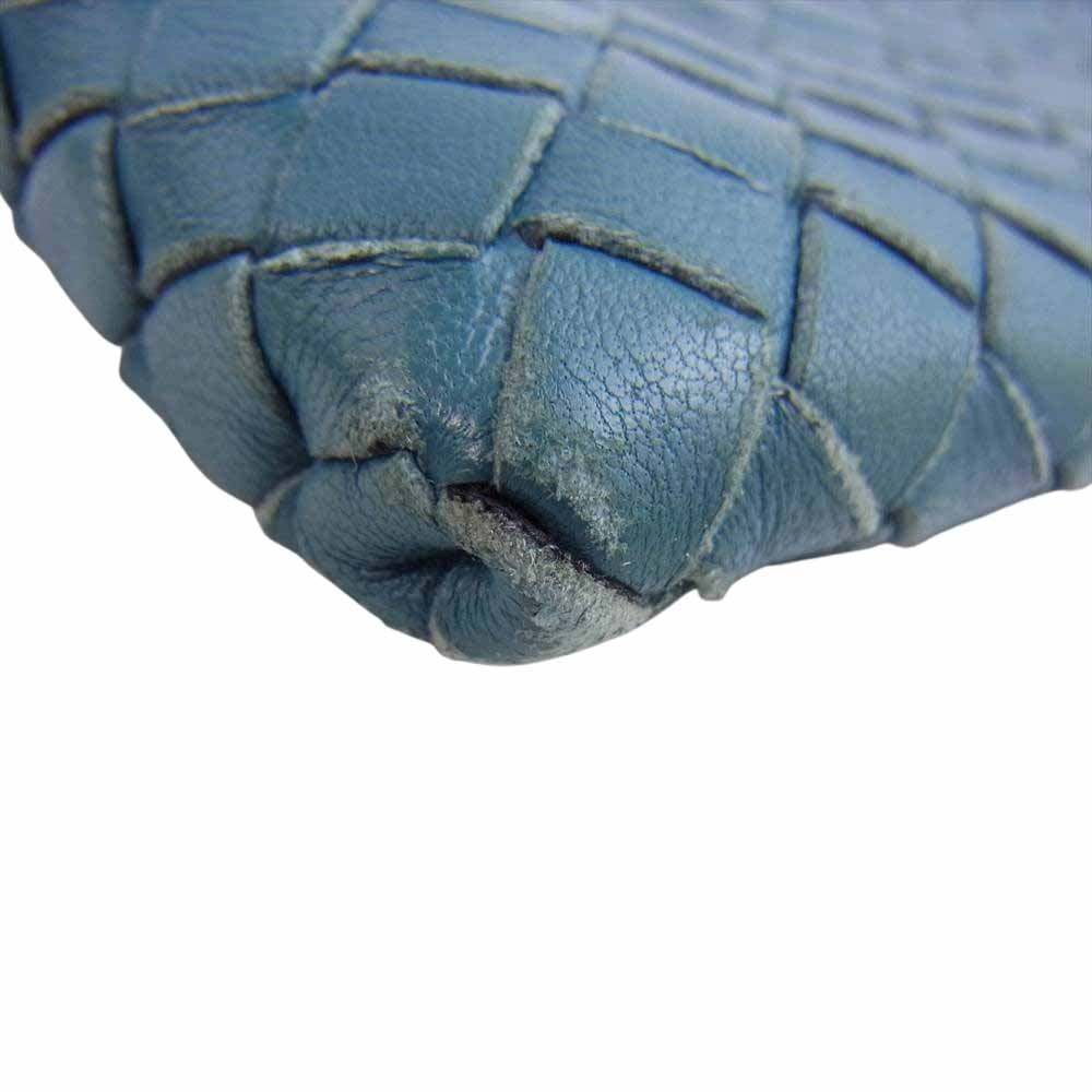 BOTTEGAVENETA ボッテガヴェネタ イントレチャート ジップ コインケース ブルー系【中古】