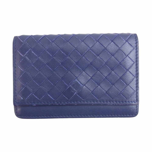 BOTTEGAVENETA ボッテガヴェネタ イントレチャート カードケース 名刺入れ パープル系【中古】