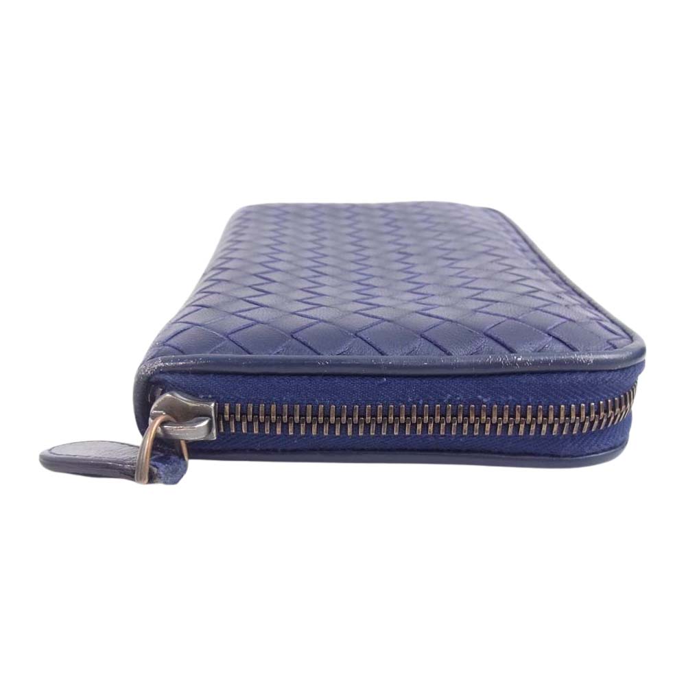 BOTTEGAVENETA ボッテガヴェネタ イントレチャート ラウンドジップ ロングウォレット 長財布 パープル系【中古】