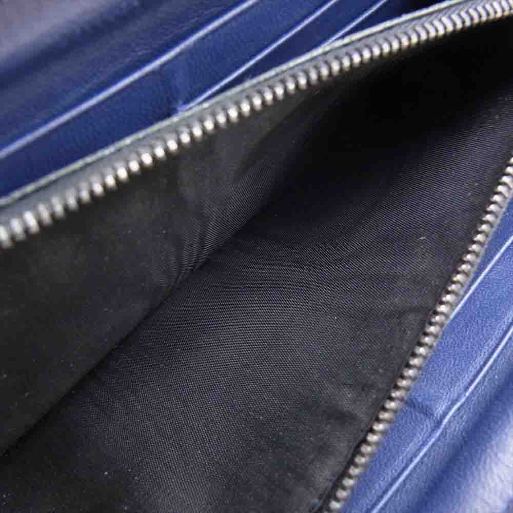BOTTEGAVENETA ボッテガヴェネタ イントレチャート ラウンドジップ ロングウォレット 長財布 パープル系【中古】