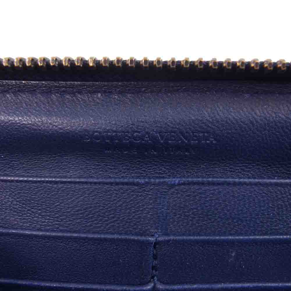 BOTTEGAVENETA ボッテガヴェネタ イントレチャート ラウンドジップ ロングウォレット 長財布 パープル系【中古】