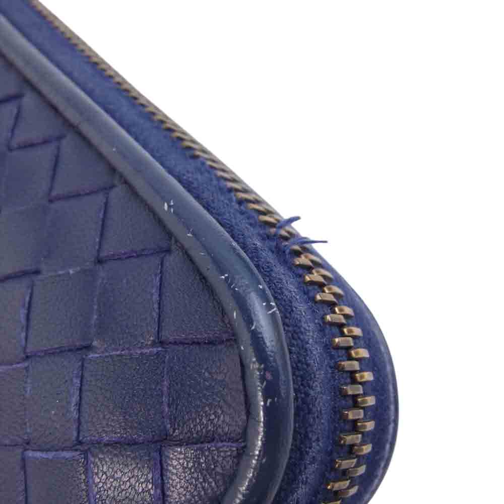 BOTTEGAVENETA ボッテガヴェネタ イントレチャート ラウンドジップ ロングウォレット 長財布 パープル系【中古】