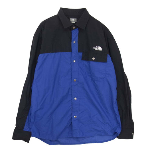 THE NORTH FACE ノースフェイス NR11961 L/S Nuptse Shirt ロングスリーブ ヌプシ シャツ ブルー系 L【中古】