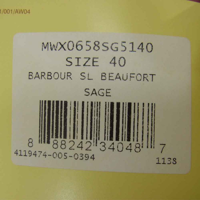 Barbour バブアー MWX0658 BEAUFORT SL スリムフィット ビューフォート オイルド ジャケット カーキ系 40【中古】