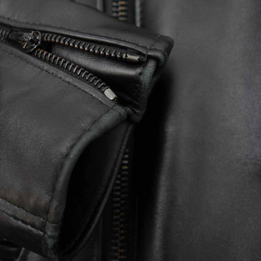 COMME des GARCONS コムデギャルソン BLACK MARKET ブラックマーケット Lewis Leathers ルイスレザー ライトニング型 ホースハイド レザー ダブルライダース ジャケット ブラック系 38【中古】