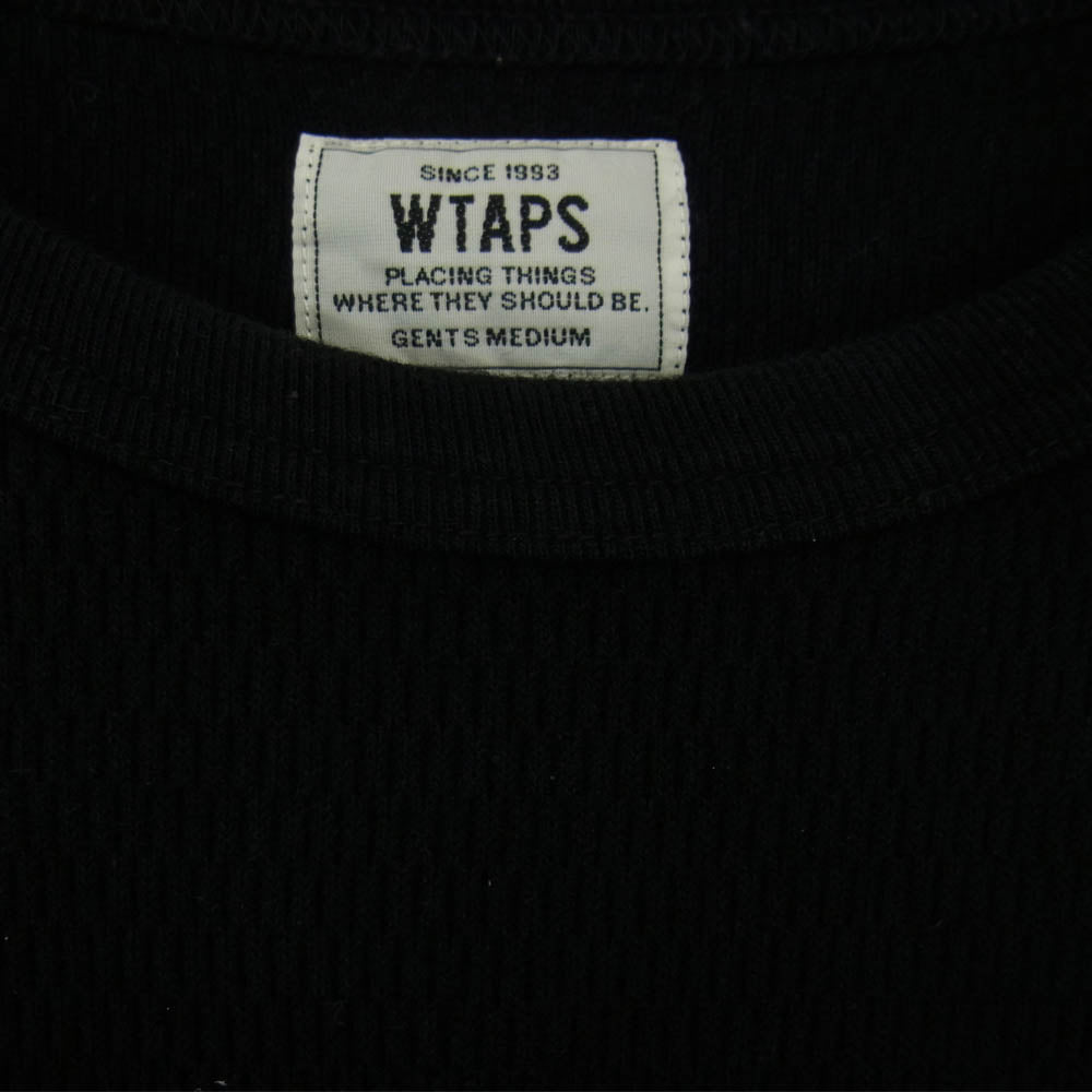 WTAPS ダブルタップス 172ATDT-CSM17 WAFFLE L/S ワッフル サーマル 長袖 カットソー ブラック系 M【中古】
