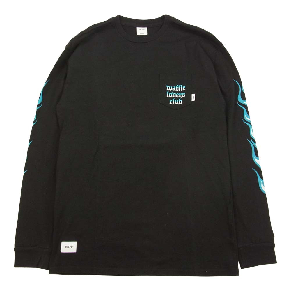 WTAPS ダブルタップス × VANS バンズ BLUE FRAME L/S ブルー フレイム プリント 長袖 Tシャツ ブラック系 3【中古】