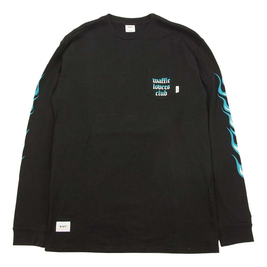 WTAPS ダブルタップス × VANS バンズ BLUE FRAME L/S ブルー フレイム プリント 長袖 Tシャツ ブラック系 3【中古】