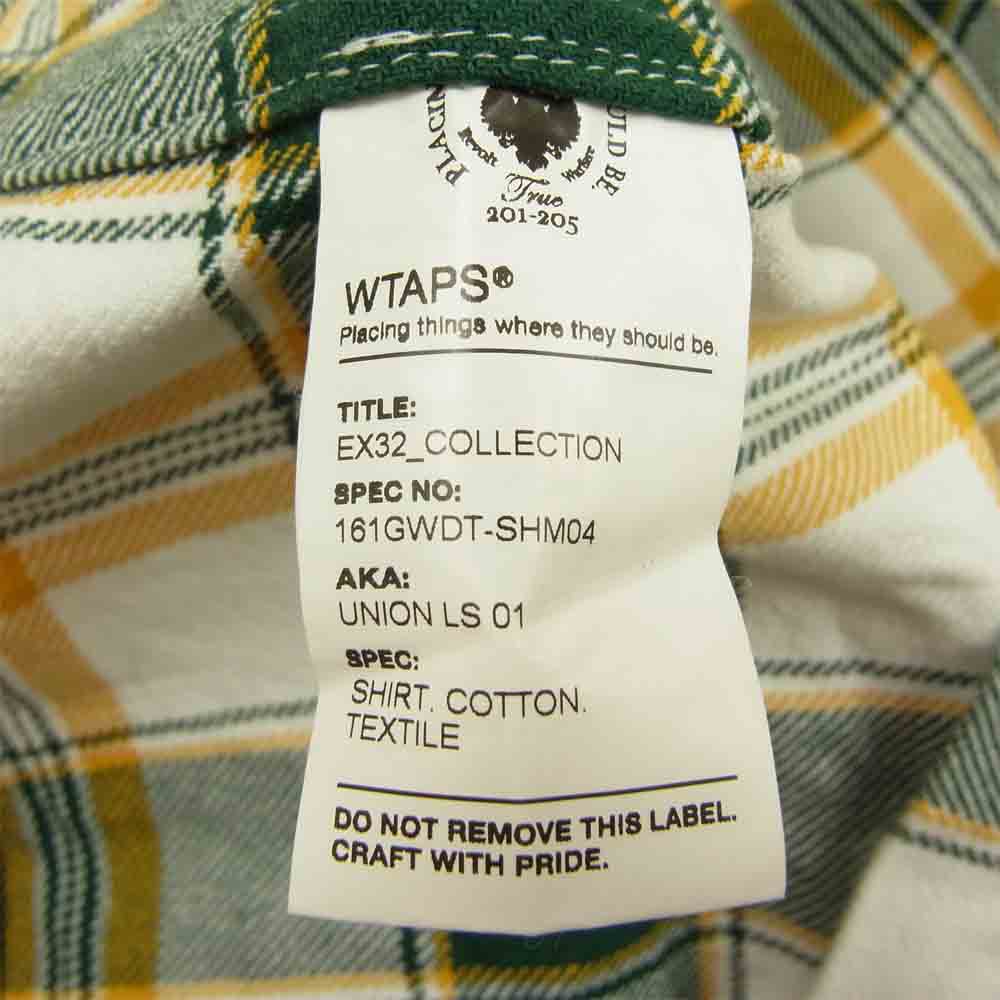 WTAPS ダブルタップス 161GWDT-SHM04 UNION L/S ユニオン チェック フランネル 長袖 シャツ マルチカラー系 S Sierra【中古】