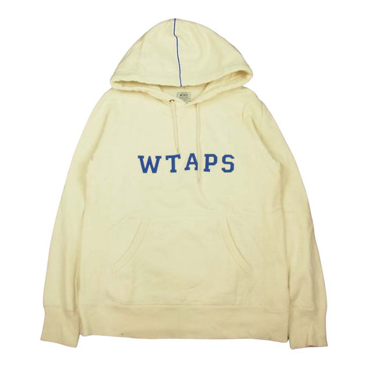 WTAPS ダブルタップス 142ATDT-CSM10 Youthful Dayz Design Hoody Sweater ユースフルデイズ ロゴワッペン デザイン フーディ― プルオーバー パーカー オフホワイト系 S【中古】