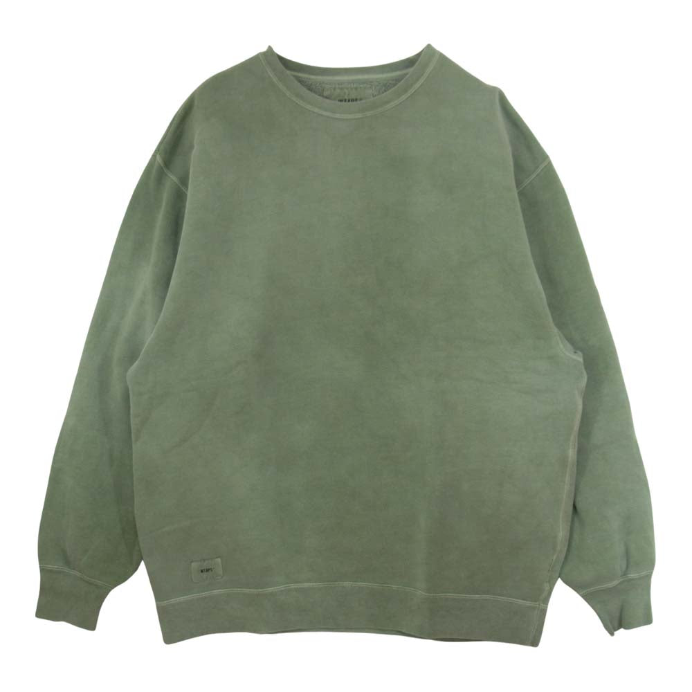 WTAPS ダブルタップス 212ATDT-CSM04 BLANK CREW NECK ブランク クルーネック トレーナー スウェット モスグリーン系 2【中古】