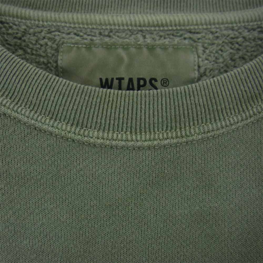 WTAPS ダブルタップス 212ATDT-CSM04 BLANK CREW NECK ブランク クルーネック トレーナー スウェット モスグリーン系 2【中古】