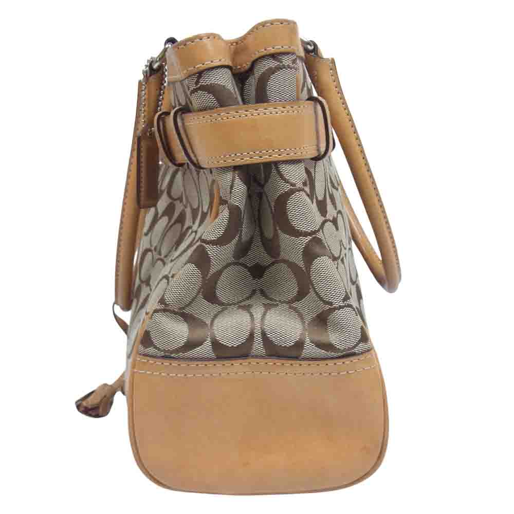 COACH コーチ 05J-8K07 シグネチャー レザー キャンバス トート バッグ