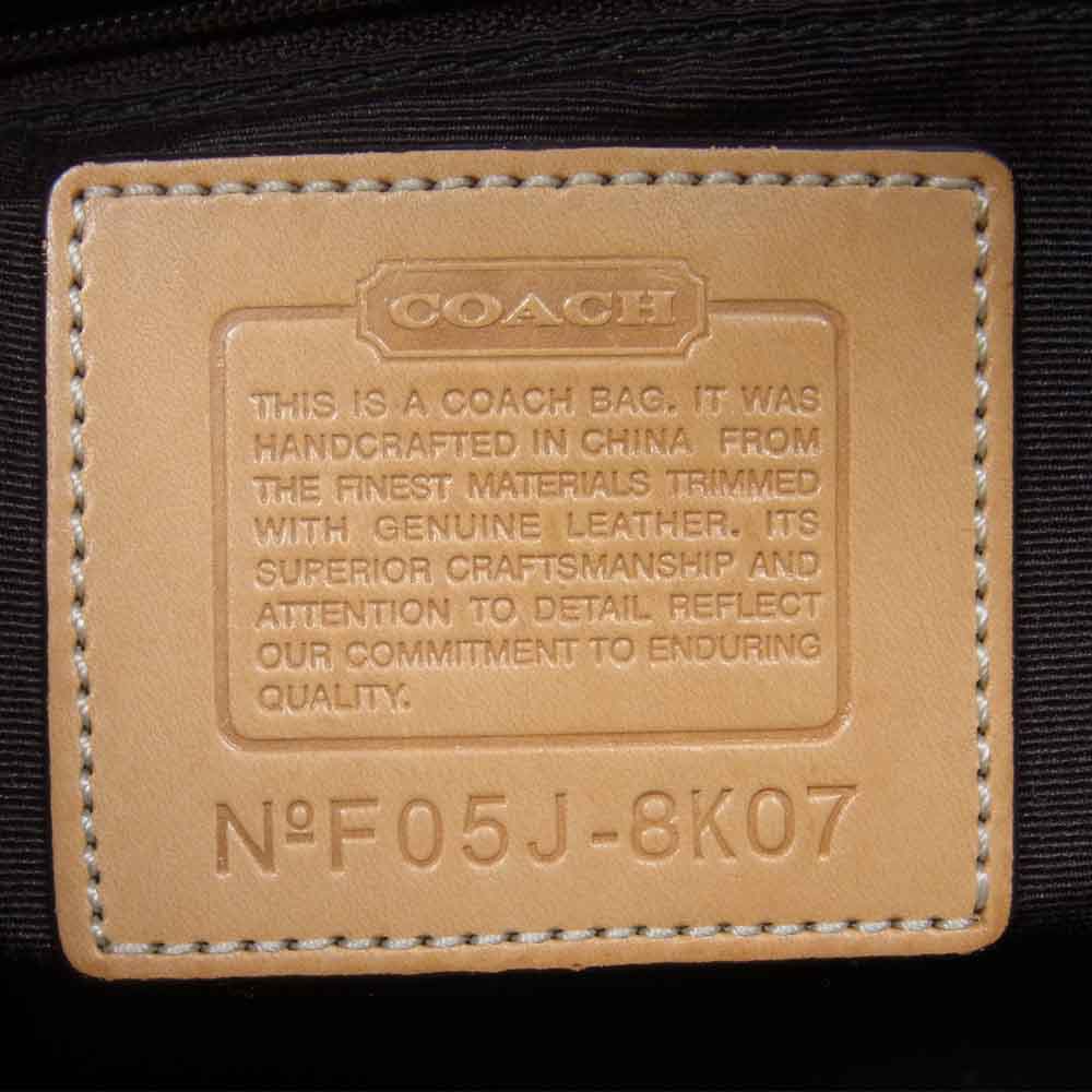 COACH コーチ 05J-8K07 シグネチャー レザー キャンバス トート バッグ ブラウン系【中古】