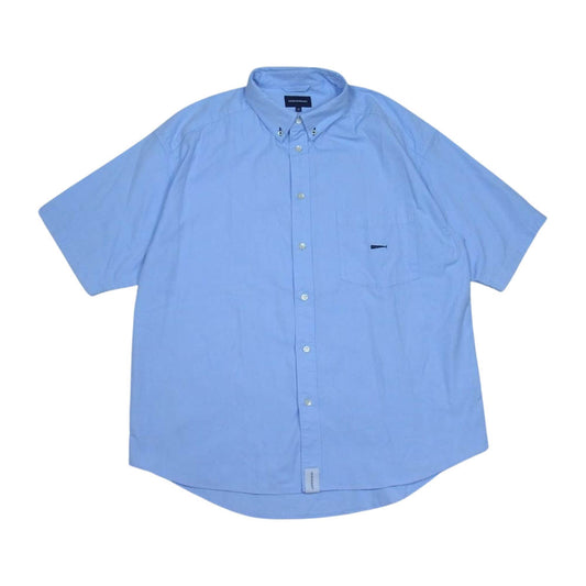 DESCENDANT ディセンダント FULL SIZE B.D SS SHIRT ボタンダウン 半袖 シャツ ライトブルー系 M【美品】【中古】