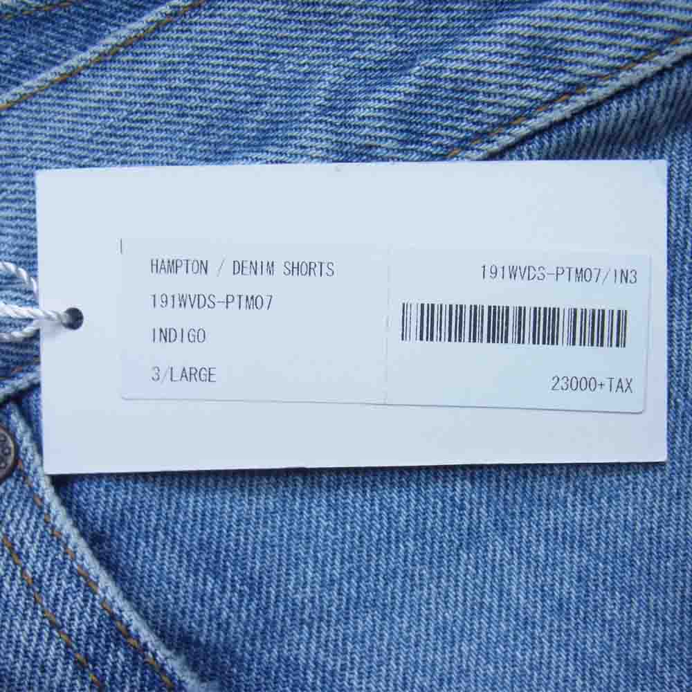 DESCENDANT ディセンダント 191WVDS-PTM07 HAMPTON DENIM SHORT 加工 デニム ショーツ インディゴブルー系 L【美品】【中古】