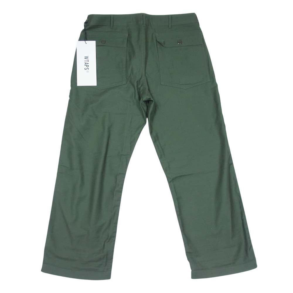 WTAPS ダブルタップス 191BRDT-PTM06 BUDS TROUSERS COTTON SATIN ファティーグ ベイカー パンツ OLIVEDARB L【美品】【中古】