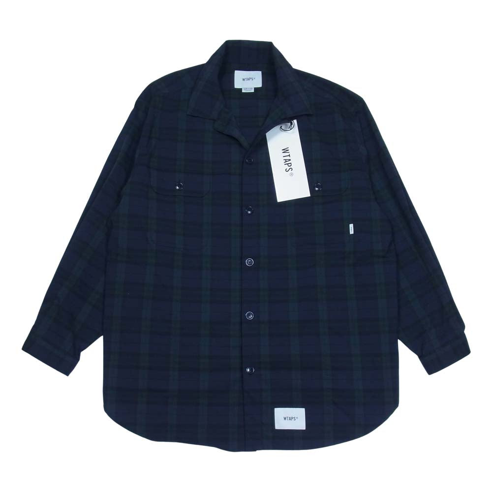 WTAPS ダブルタップス 211GWDT-SHM01 WCPO LS RIPSTOP COOL MAX チェック シャツ グリーン系 L【美品】【中古】