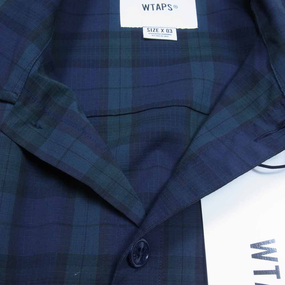 WTAPS ダブルタップス 211GWDT-SHM01 WCPO LS RIPSTOP COOL MAX チェック シャツ グリーン系 L【美品】【中古】