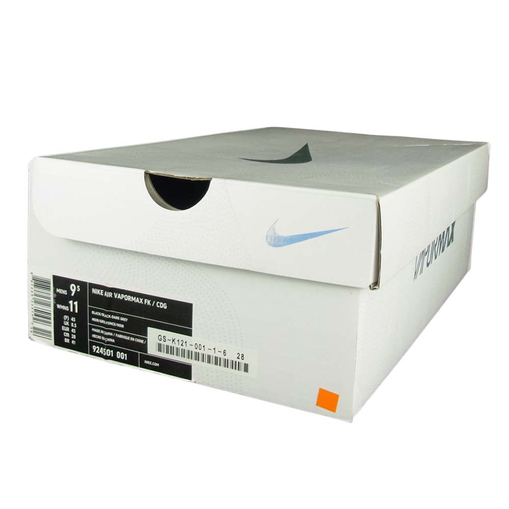 NIKE ナイキ 924501-001 × COMME des GARCONS AIR VAPORMAX コムデギャルソン エア ヴェイパー マックス スニーカー ブラック系 28cm【新古品】【未使用】【中古】